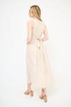 ABITO SMANICATO CON PIEGHE BEIGE