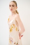 ABITO SOTTOVESTE SCOLLO A GRONDA RASO STAMPA BEIGE
