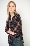 CAMICIA MASCHILE CON TASCA QUADRO BLU