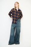 CAMICIA MASCHILE CON TASCA QUADRO BLU