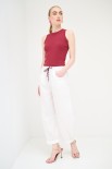 PANTA OVETTONE COULISSE VITA BORDO BIANCO