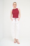 PANTA OVETTONE COULISSE VITA BORDO BIANCO