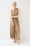 PANTALONE CROP CON ELASTICO CAMMELLO