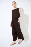PANTALONE CROP CON ELASTICO MORO