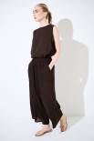 PANTALONE CROP CON ELASTICO MORO