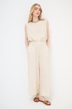 PANTALONE CROP CON ELASTICO NATURALE