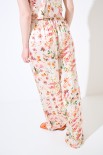 PANTALONE LARGO RASO STAMPA PANNA