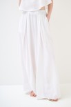 PANTALONE PINCE PALAZZO MISTO LINO BIANCO