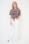 PANTALONE PALAZZO CON CINTURA BIANCO