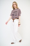 PANTALONE PALAZZO CON CINTURA BIANCO