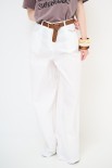 PANTALONE PALAZZO CON CINTURA BIANCO