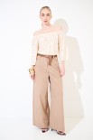 PANTALONE PALAZZO CON CINTURA CAMMELLO