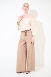 PANTALONE PALAZZO CON CINTURA CAMMELLO