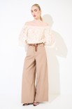 PANTALONE PALAZZO CON CINTURA CAMMELLO