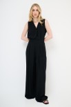 PANTALONE LARGO VISCOSA CON ELASTICO DIETRO NERO