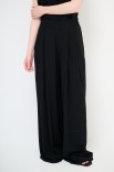 PANTALONE LARGO VISCOSA CON ELASTICO DIETRO NERO