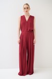 PANTALONE LARGO VISCOSA CON ELASTICO DIETRO ROSSO INDIA
