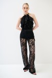 TOP SMANICATO ROUCHES NERO