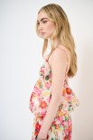 CROP TOP BALLON STAMPA VOILE FLOREALE