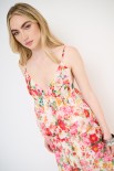 CROP TOP BALLON STAMPA VOILE FLOREALE