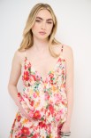 CROP TOP BALLON STAMPA VOILE FLOREALE