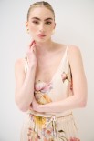 TOP SPALLINI RASO STAMPA BEIGE