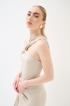 TOP CON ANELLO INCROCIO DAVANTI BEIGE