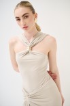 TOP CON ANELLO INCROCIO DAVANTI BEIGE