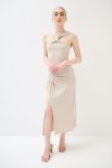 TOP CON ANELLO INCROCIO DAVANTI BEIGE