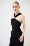 TOP CON ANELLO INCROCIO DAVANTI NERO
