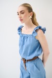 TOP SPALLINI GALA BLU CHIARO