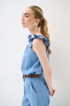 TOP SPALLINI GALA BLU CHIARO