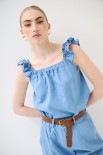 TOP SPALLINI GALA BLU CHIARO