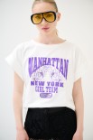 T-SHIRT STAMPA MANHATTAN PANNA