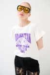 T-SHIRT STAMPA MANHATTAN PANNA