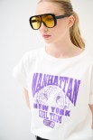 T-SHIRT STAMPA MANHATTAN PANNA