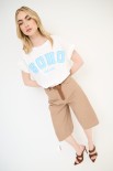 T-SHIRT SCRITTA SOHO CELESTE