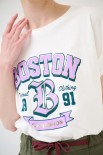 T-SHIRT STAMPA BOSTON PANNA
