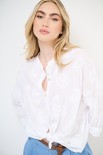 CAMICIA CON NODO E RICAMO BIANCO