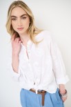 CAMICIA CON NODO E RICAMO BIANCO