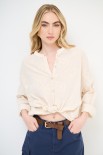 CAMICIA CON NODO E RICAMO BURRO