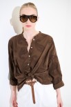 CAMICIA CON NODO E RICAMO MORO