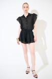 SHORTS MUSSOLA DOPPIA BALZA NERO