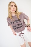 T-SHIRT STAMPA I'M A WOMAN MORO