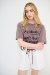 T-SHIRT STAMPA I'M A WOMAN MORO