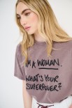 T-SHIRT STAMPA I'M A WOMAN MORO