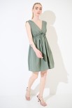 ABITO CORTO INCROCIO TELA VERDE MILITARE