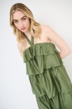 ABITO LUNGO A BALZE LYOCELL VERDE MILITARE