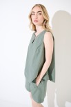 SMANICATA TELA CON SCOLLO U VERDE MILITARE
