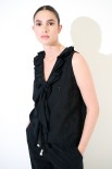 BLUSA SMANICATA ROUCHES DAV. NERO